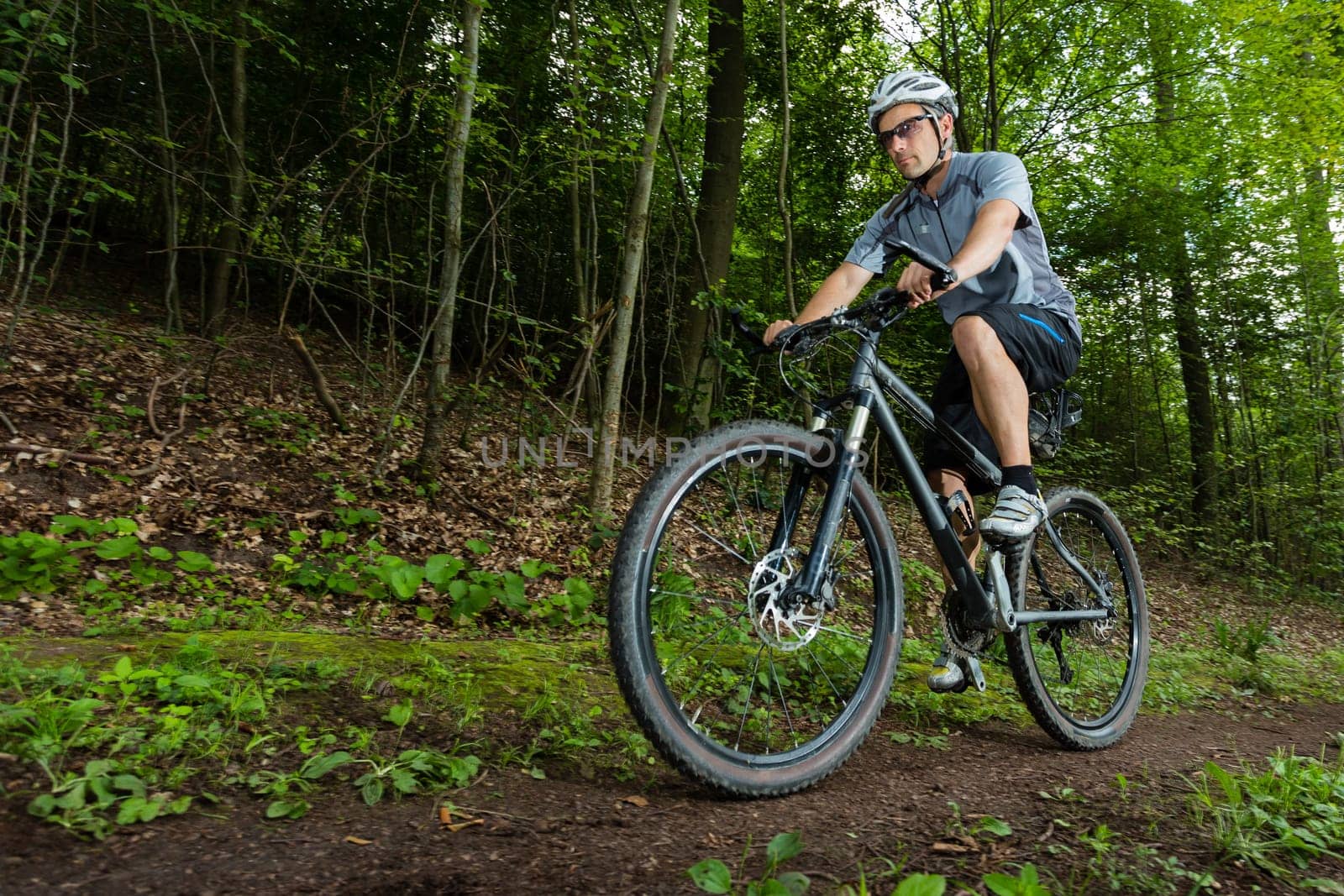 Mountain bikers in downhill