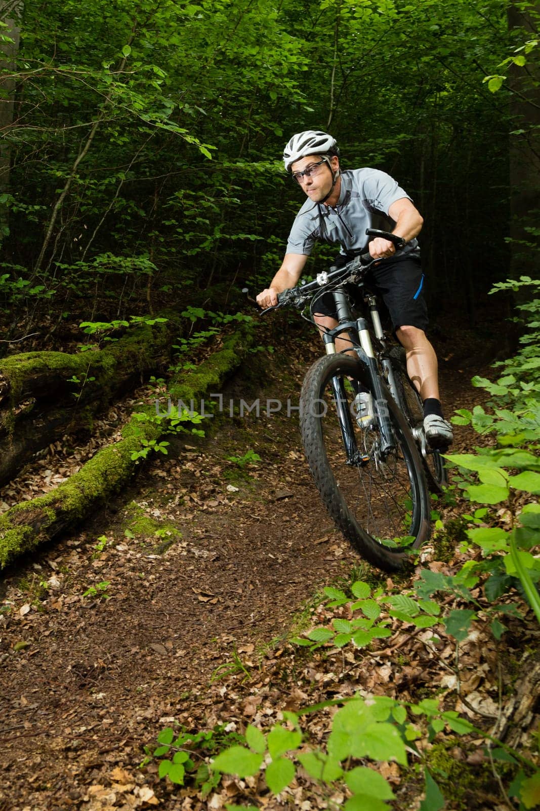 Mountain bikers in downhill