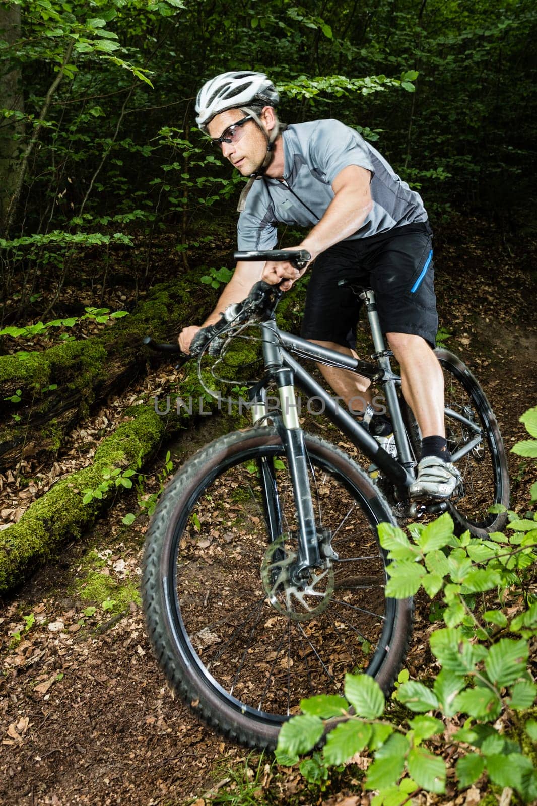 Mountain bikers in downhill