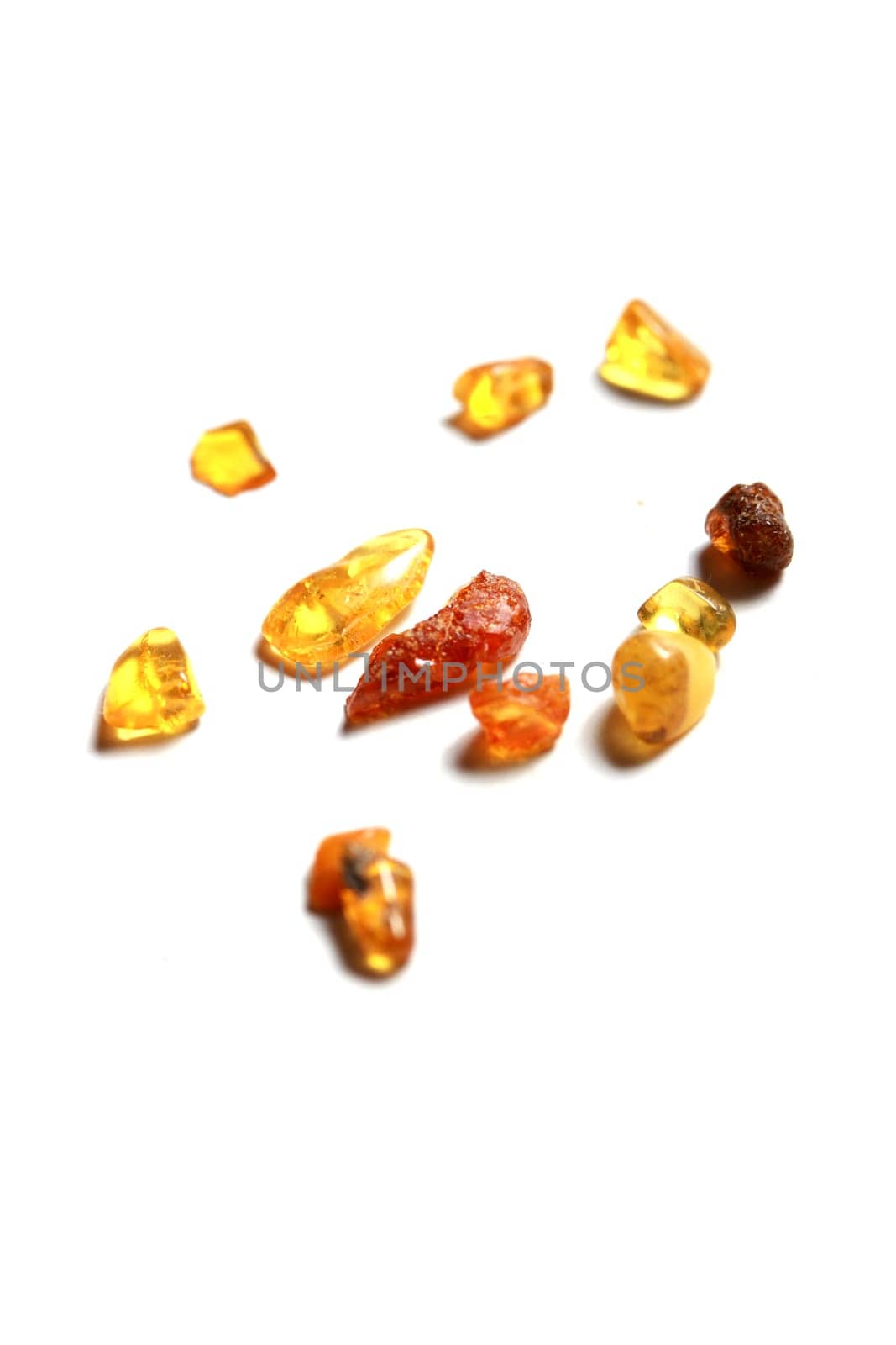 isolated amber stones