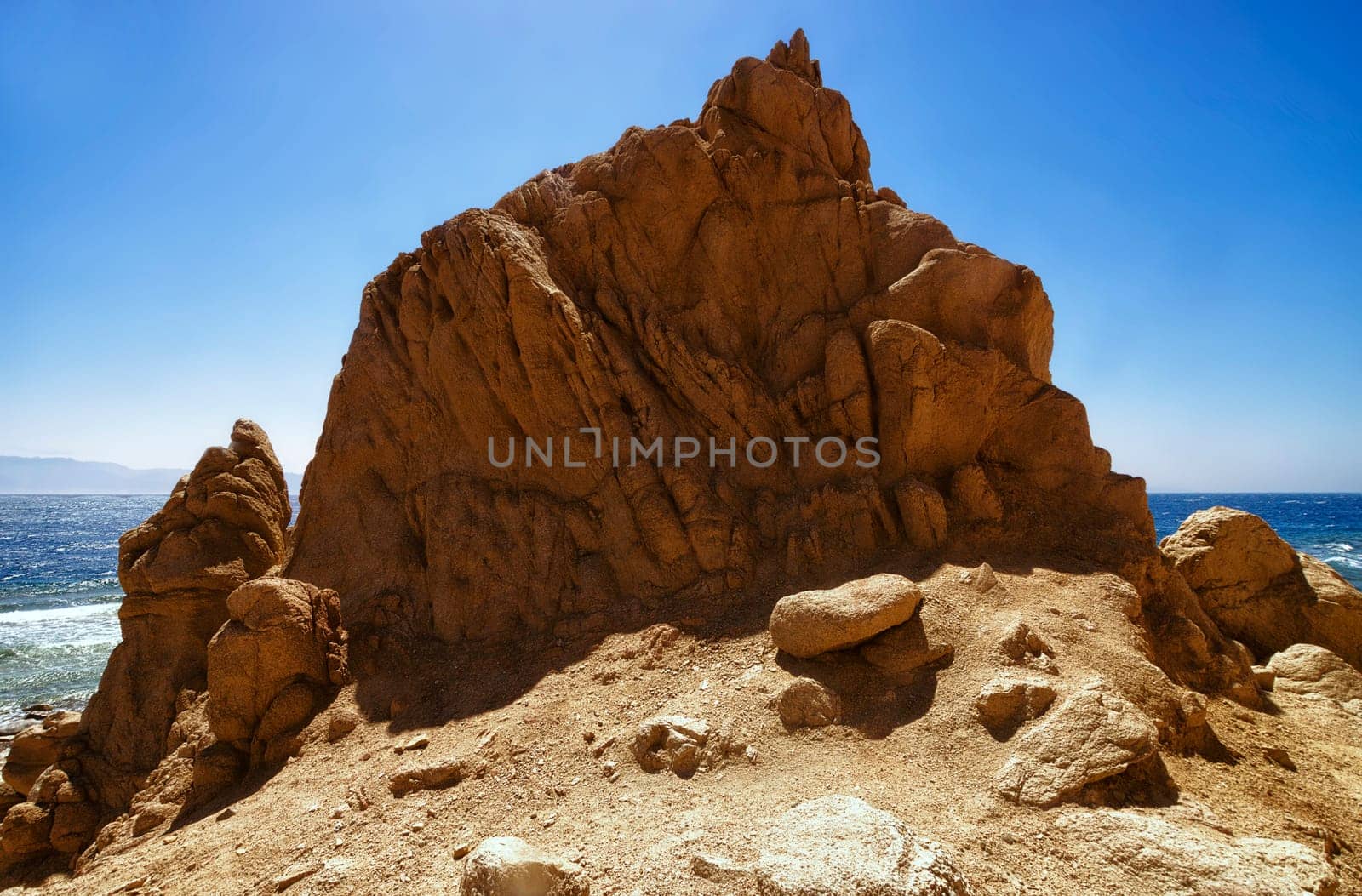 The Rock backlit