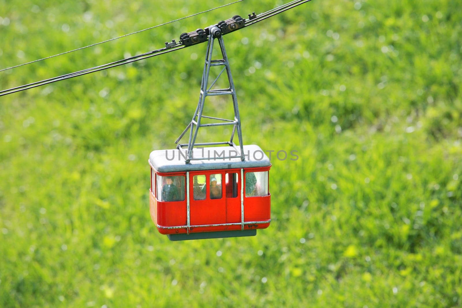Cable car in Films Switzerland during the summer