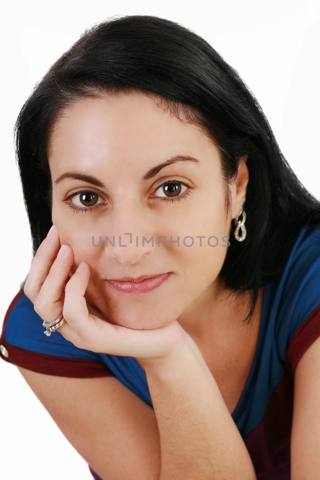 Young happy woman close-up portrait