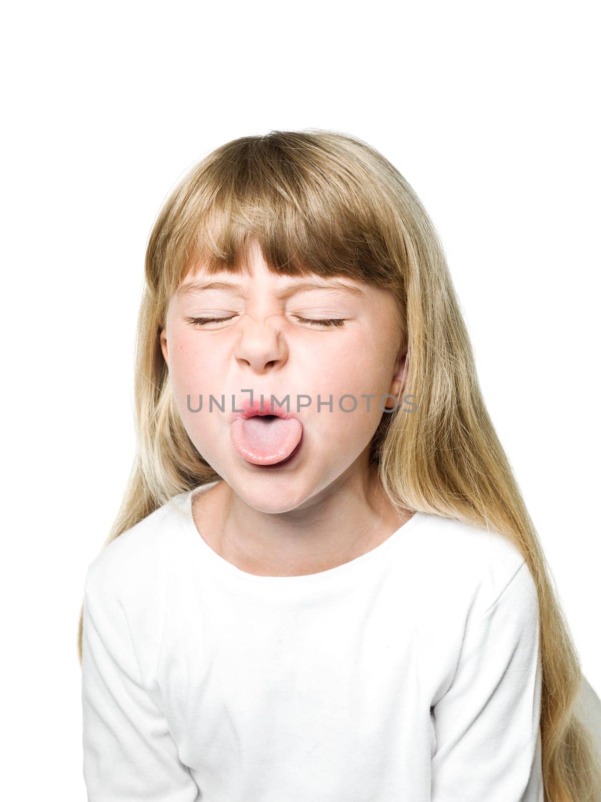 Portrait of a Little Girl making a face