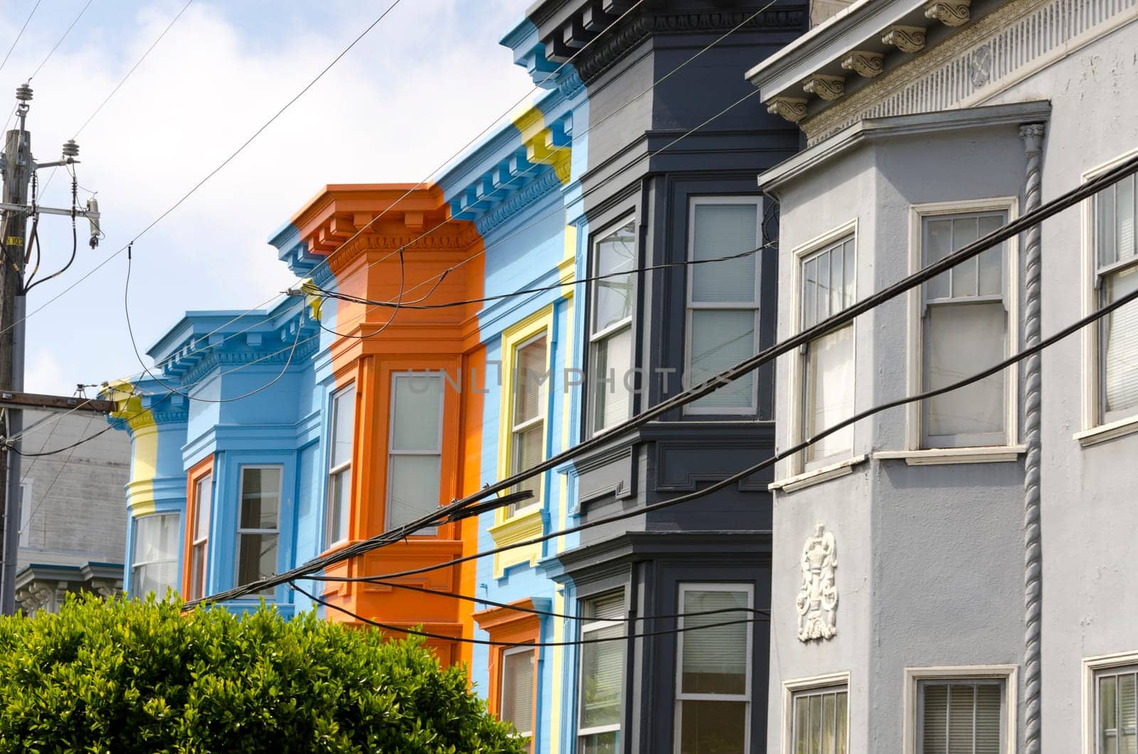colorful houses in San Francisco, California in United States of America