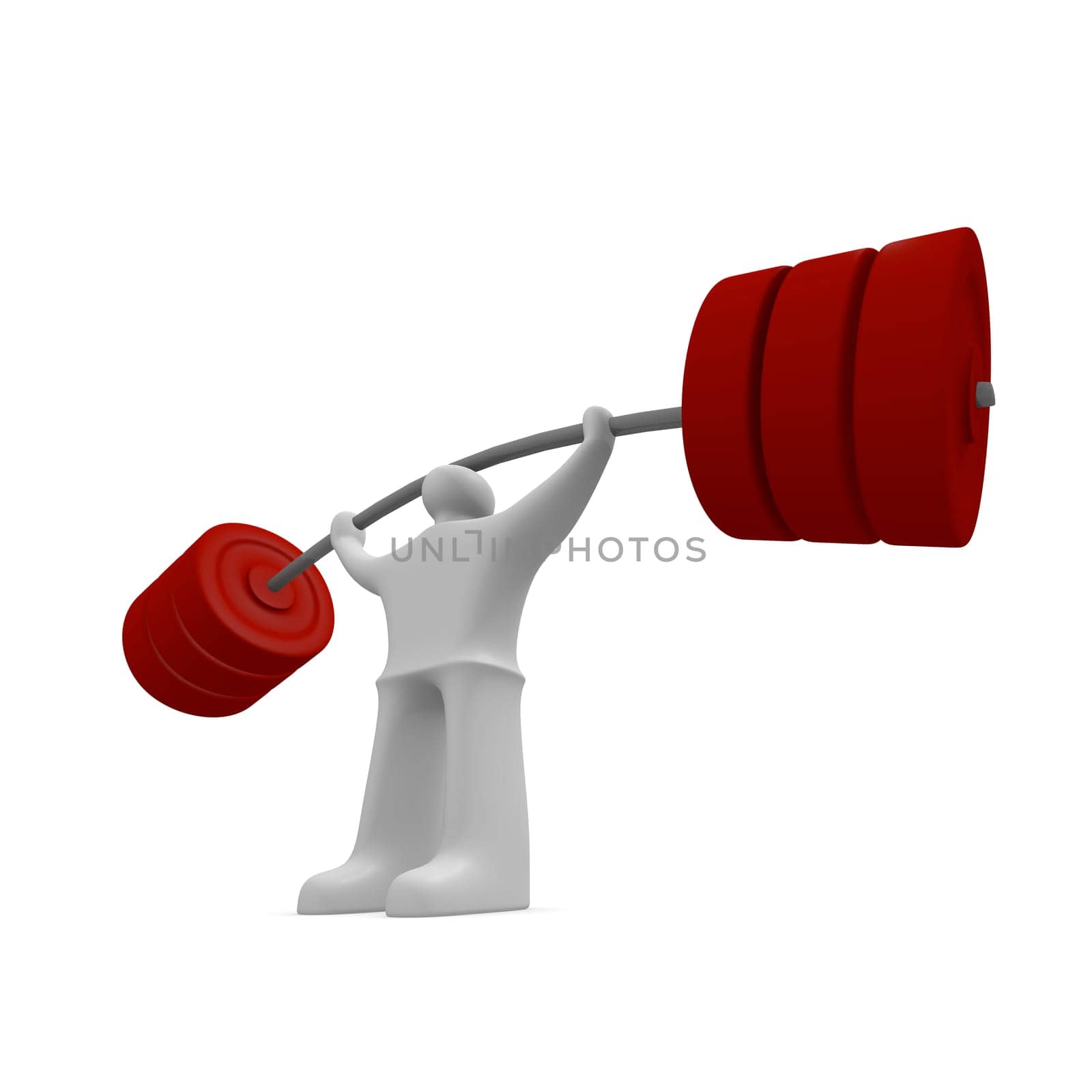 3d man lifting heavy weights