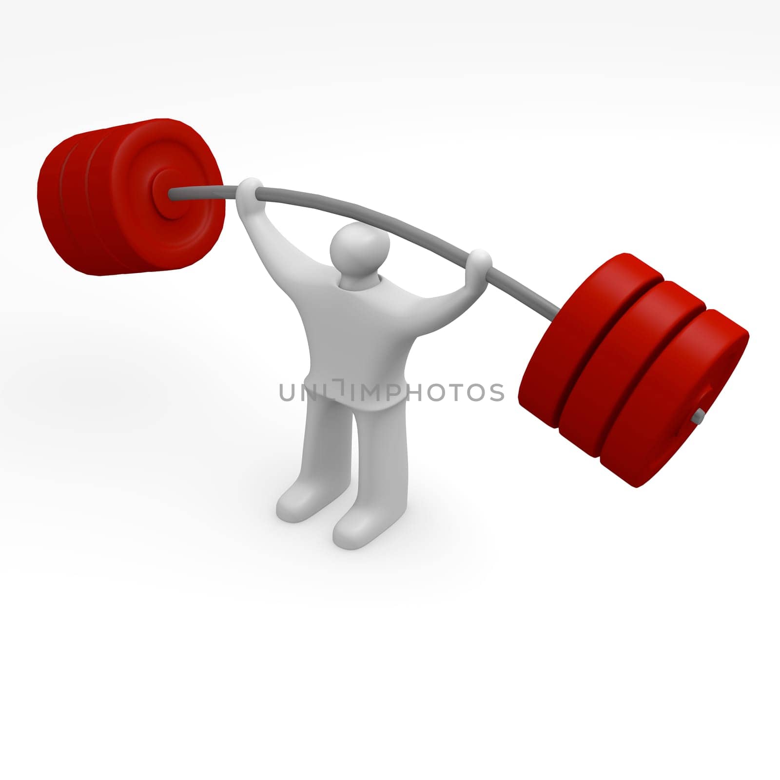 3d man lifting heavy weights