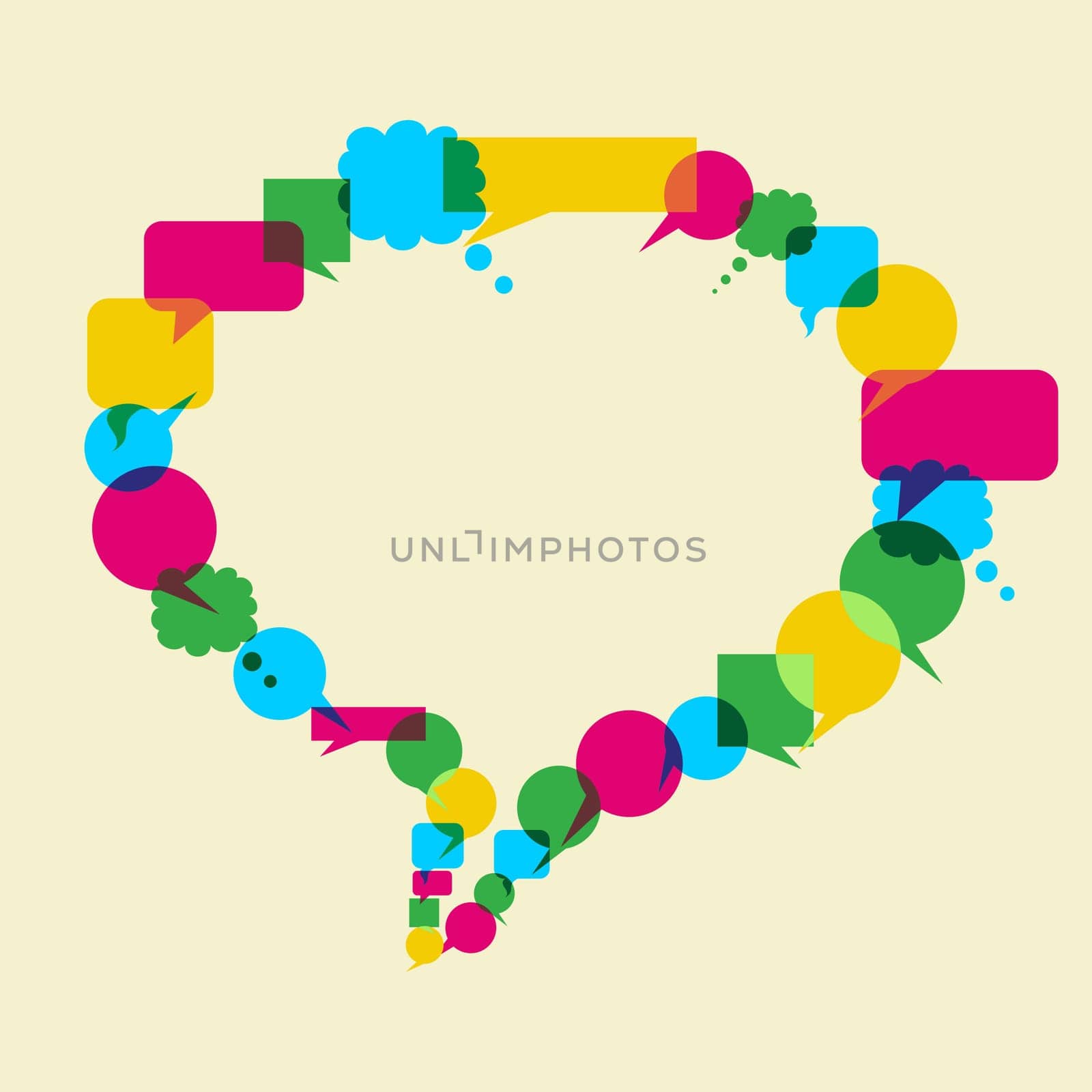 Social media speech bubble shape layout. Vector file layered for easy manipulation and custom coloring.