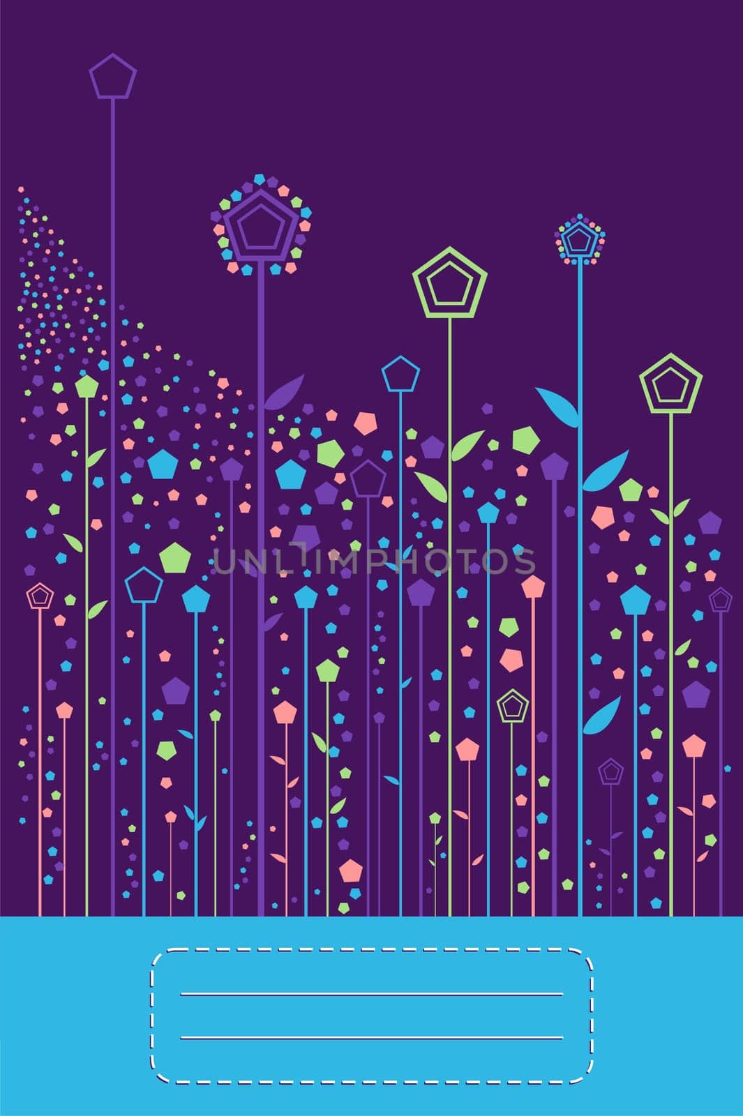 Abstract season flowers greeting card background. Vector file layered for easy manipulation and coloring.