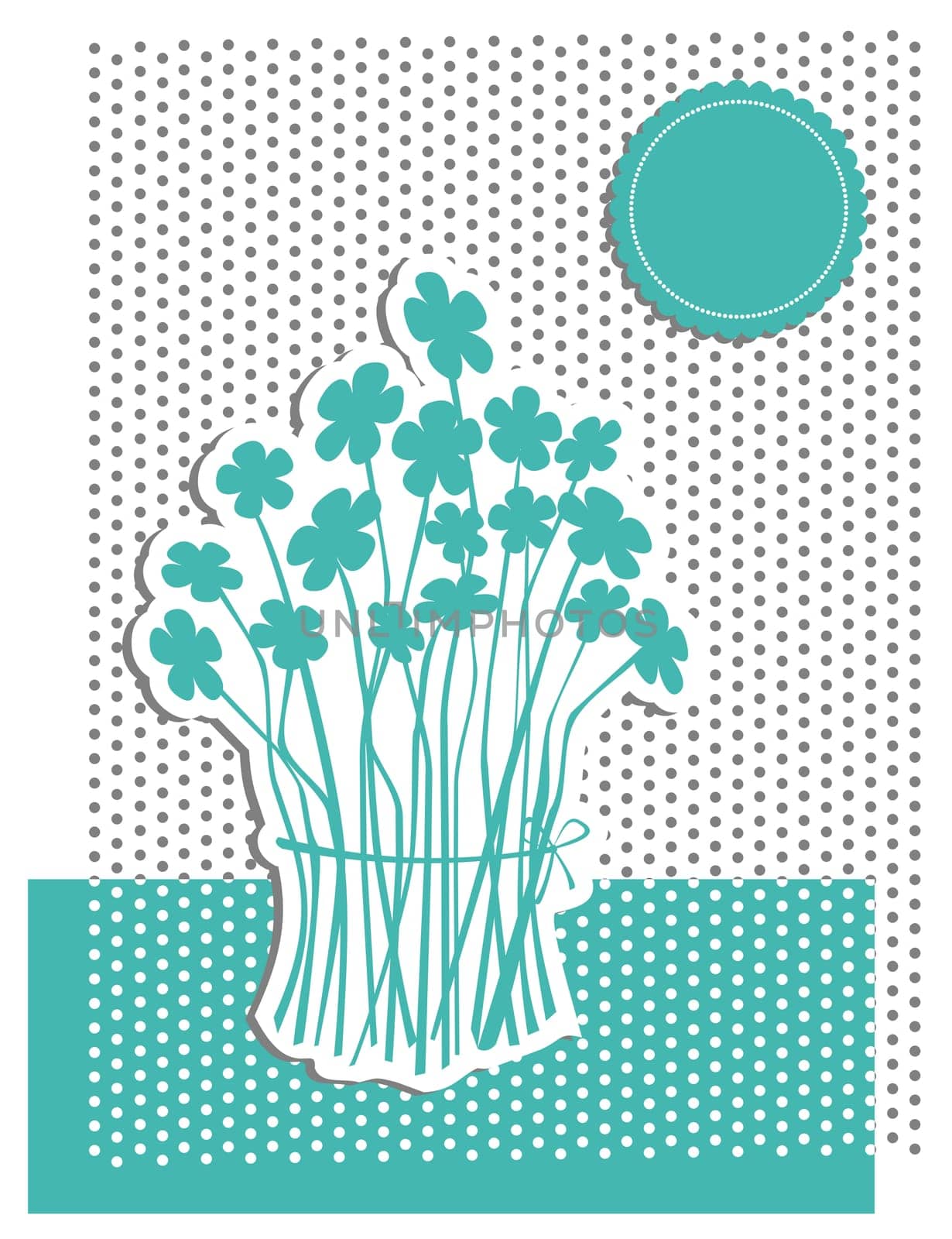 Abstract bunch of flowers greeting card background. Vector file layered for easy manipulation and coloring.