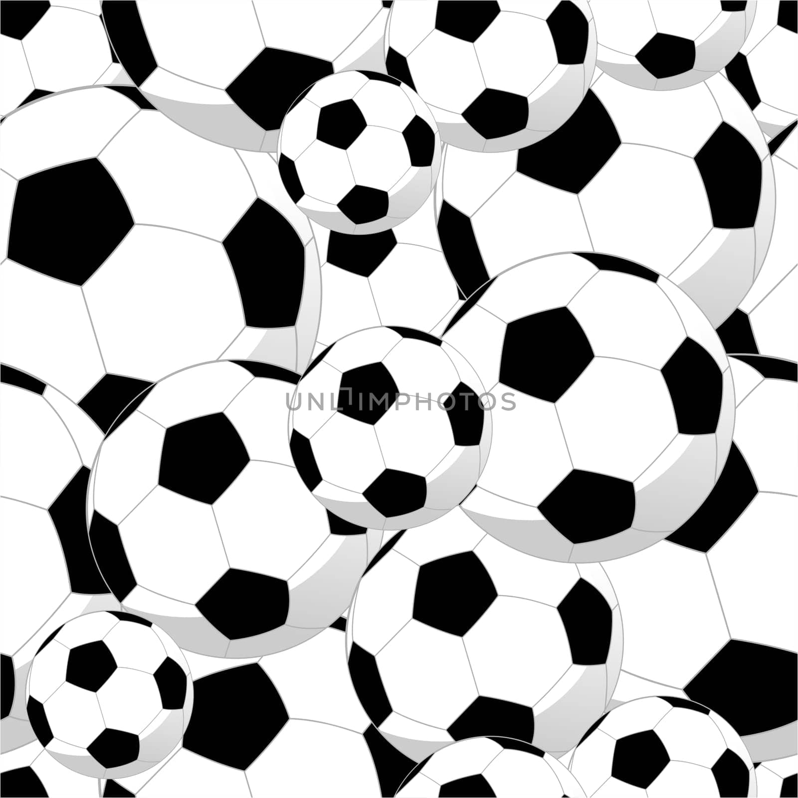Soccer balls sport seamless pattern background. Vector file layered for easy manipulation and custom coloring.
