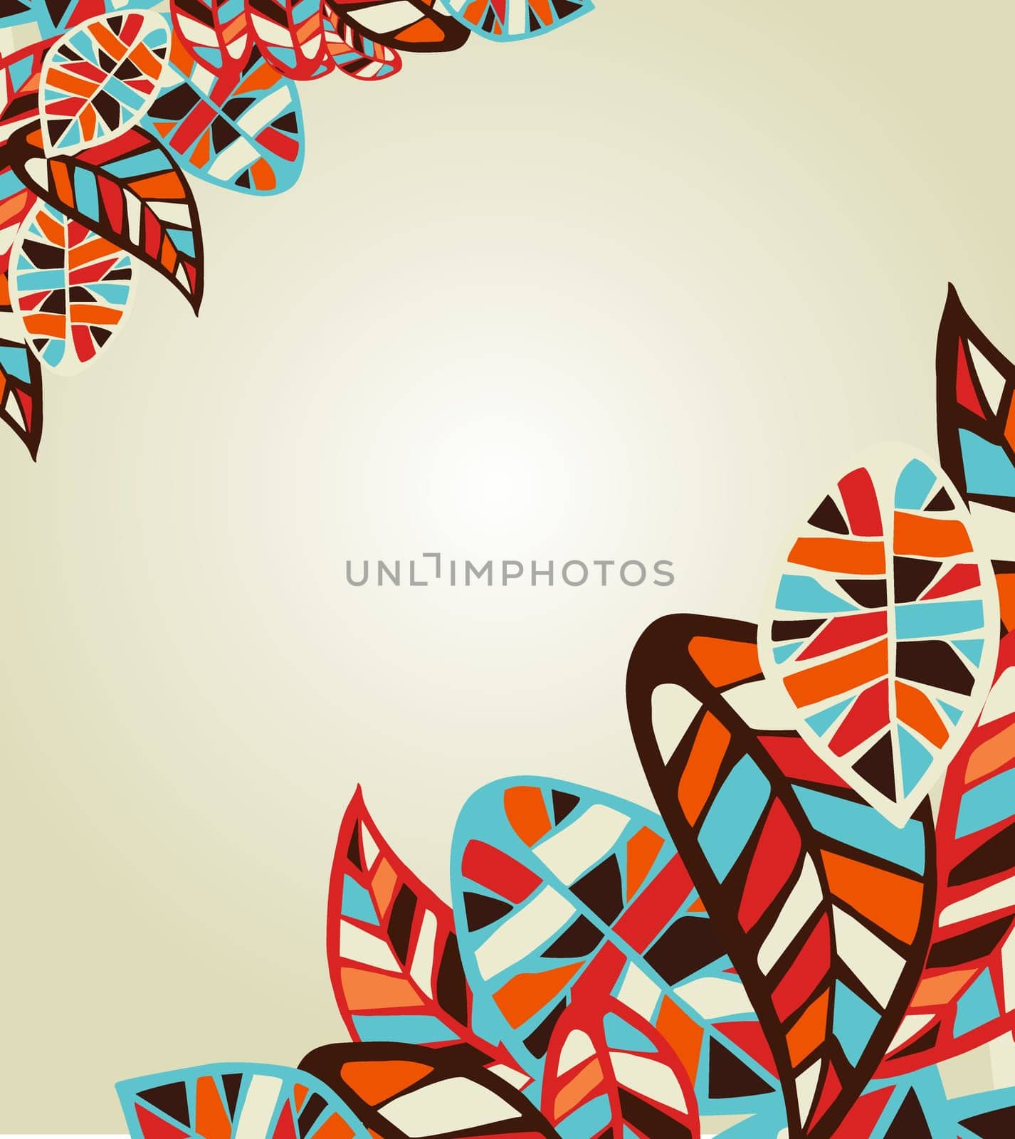 Abstract colorful leaves background. Vector file layered for easy manipulation and coloring.