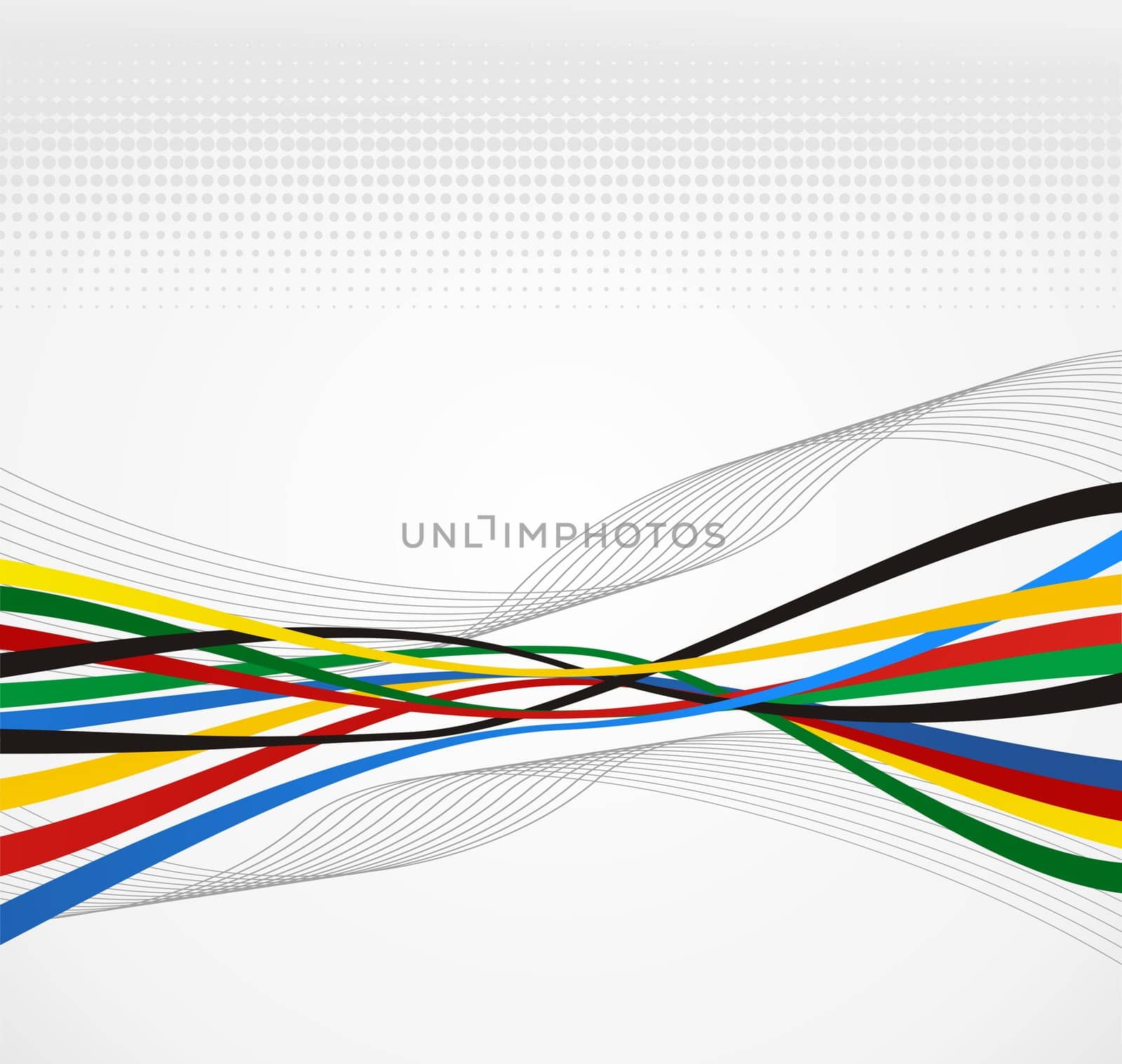 Olympic Games ribbons and dots abstract background. Vector file layered for easy manipulation and customisation.