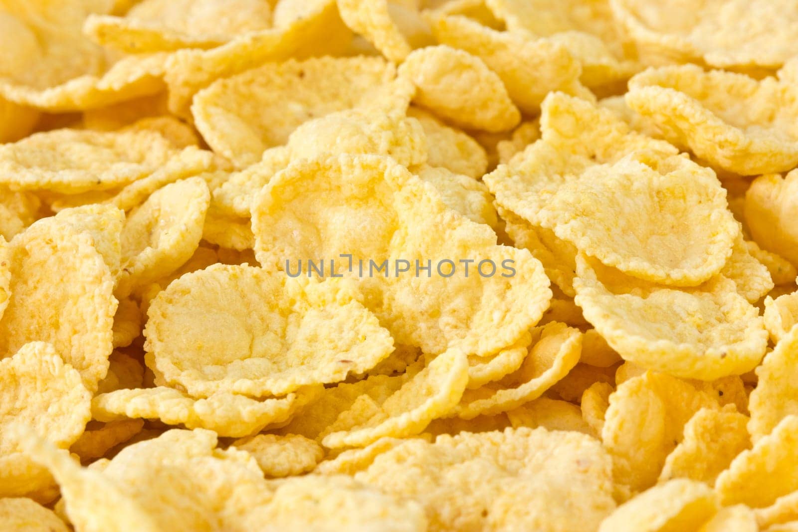 close up background of tasty corn flakes