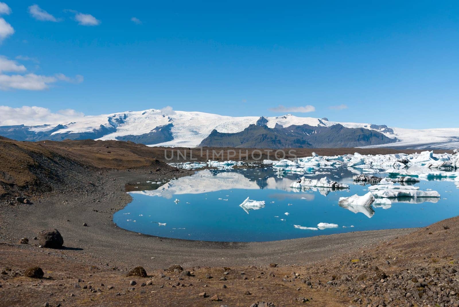 landscape with Iceberg on Jokulsarlon Lake in Iceland