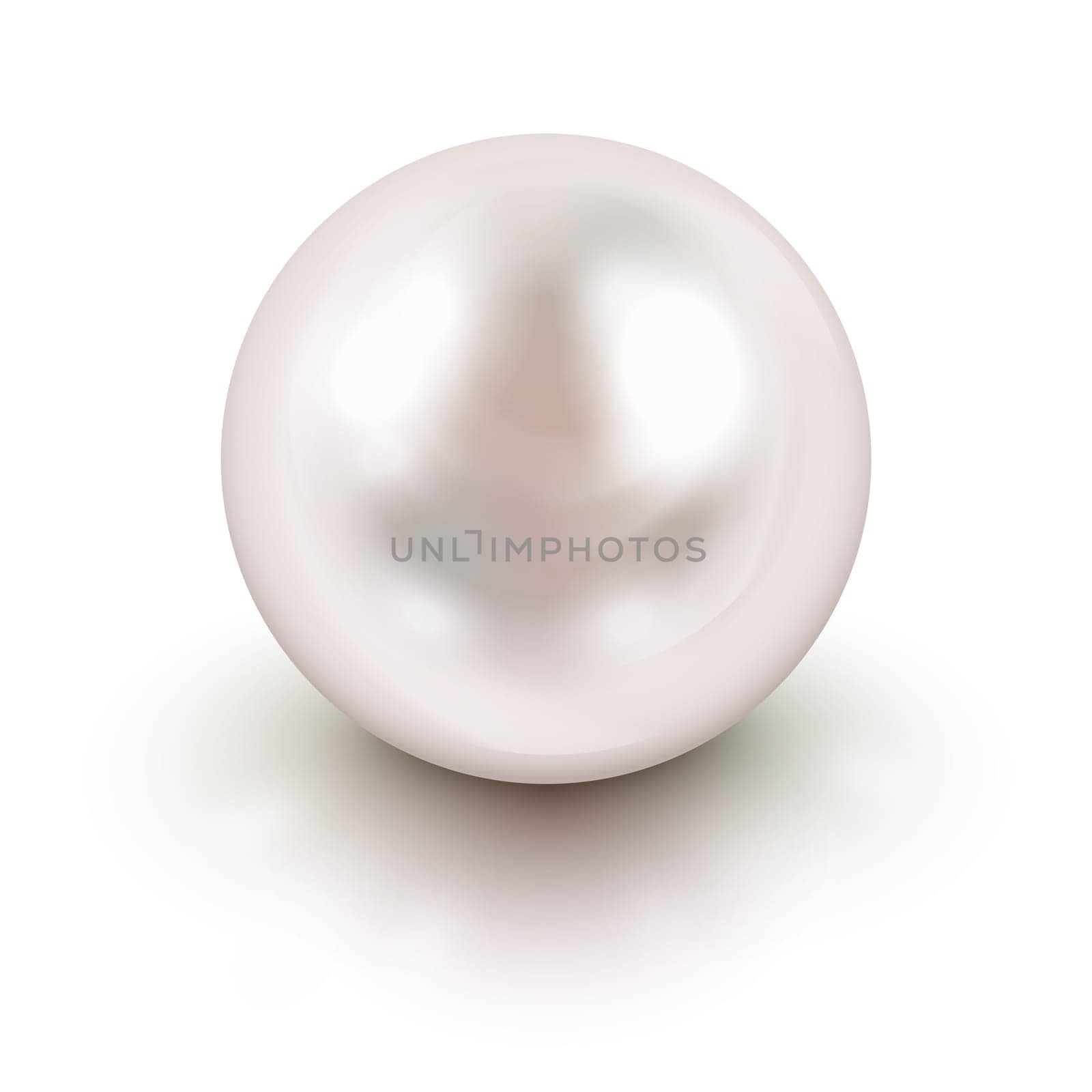 Shiny natural white pearl with light effects