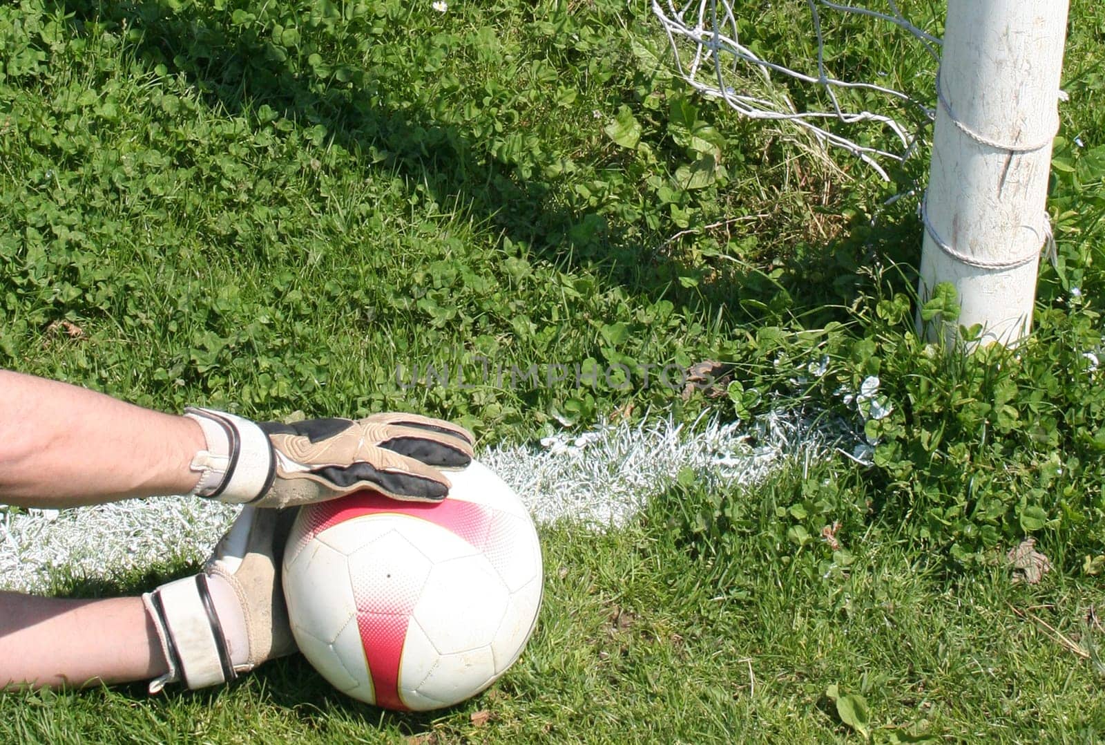 Soccer football goalkeeper making save
