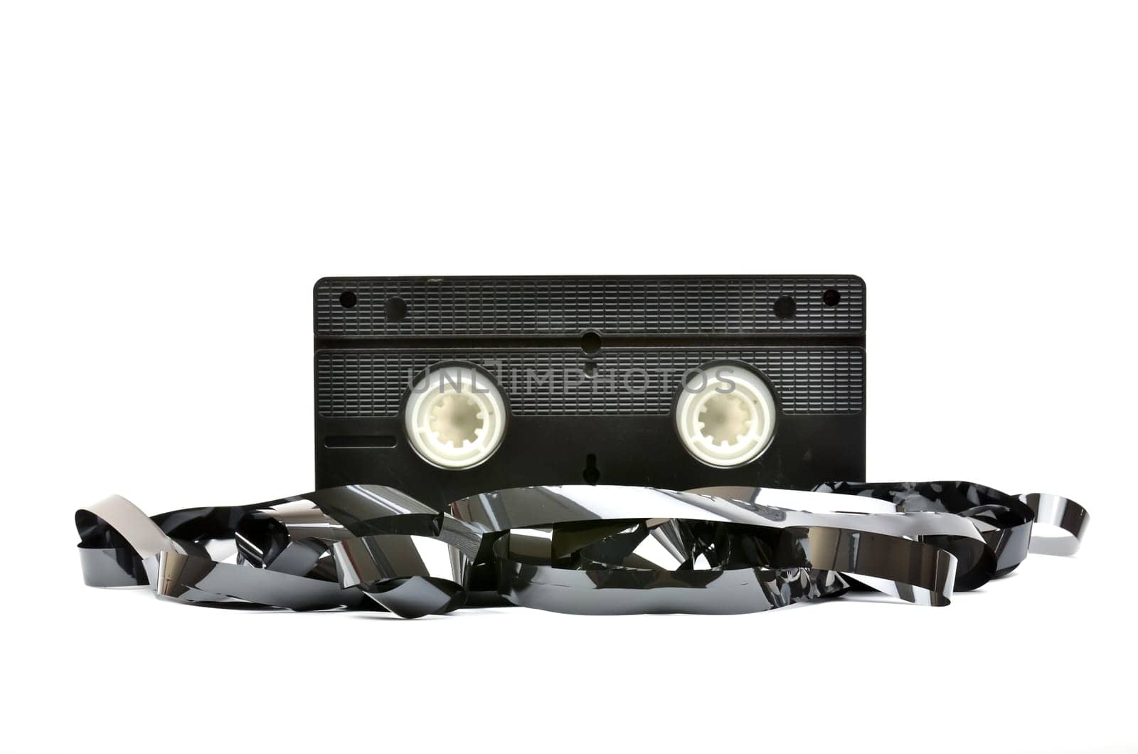 Old  vhs video cassette isolated on white background