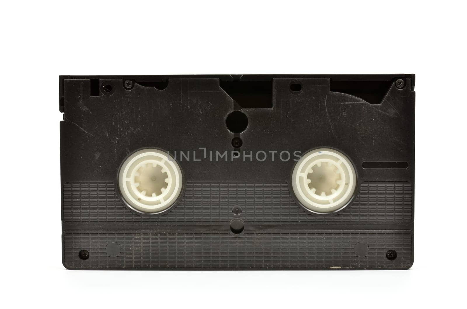 Old  vhs video cassette isolated on white background