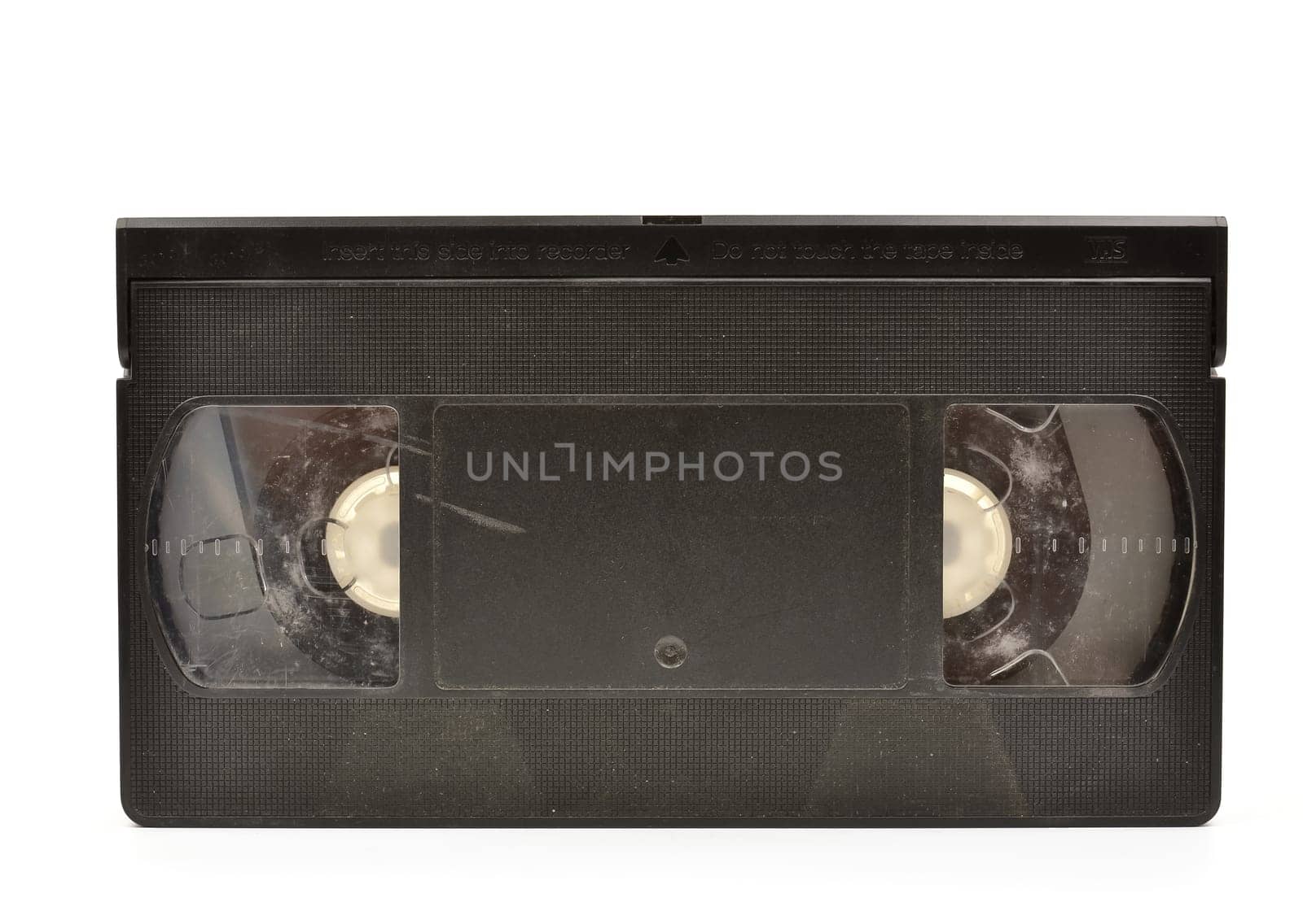Old  vhs video cassette isolated on white background