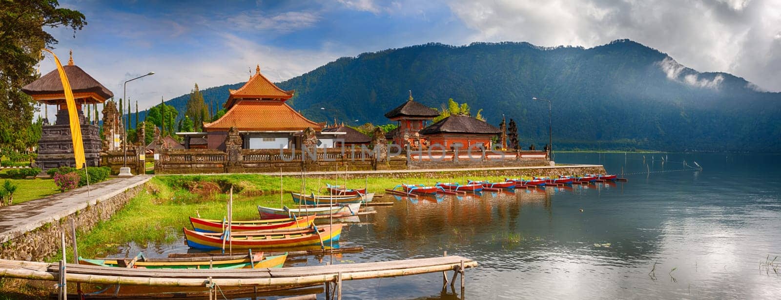 Pura Ulun Danu temple on a lake Beratan. Bali