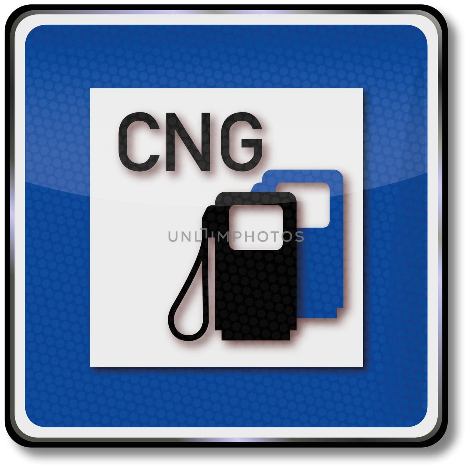 Traffic sign for CNG natural gas filling station