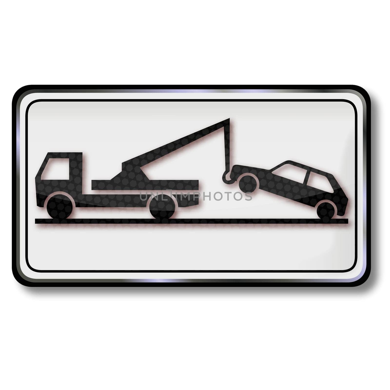 Traffic sign private parking and tow truck