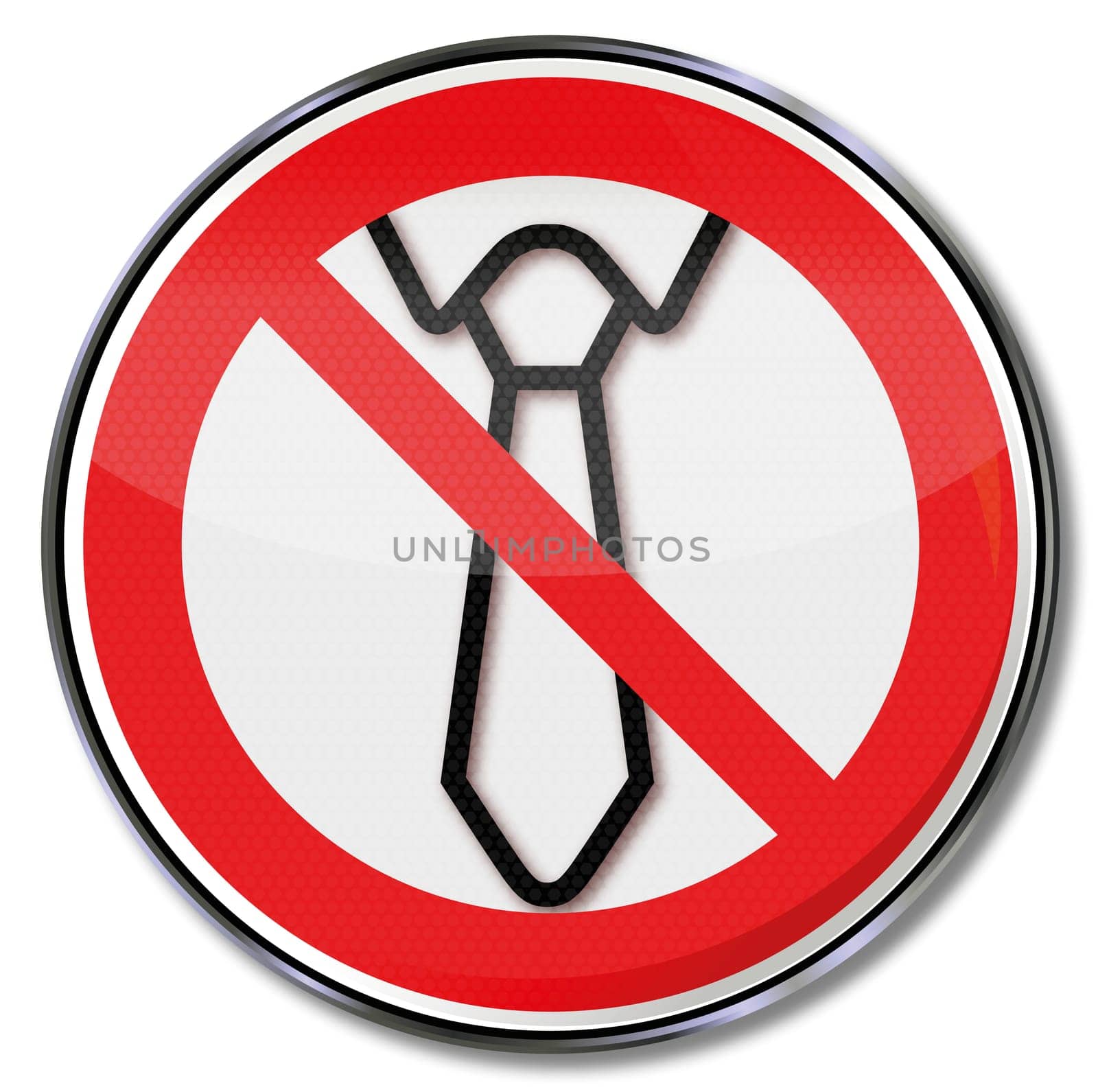 Safety signs Operation with tie prohibited
