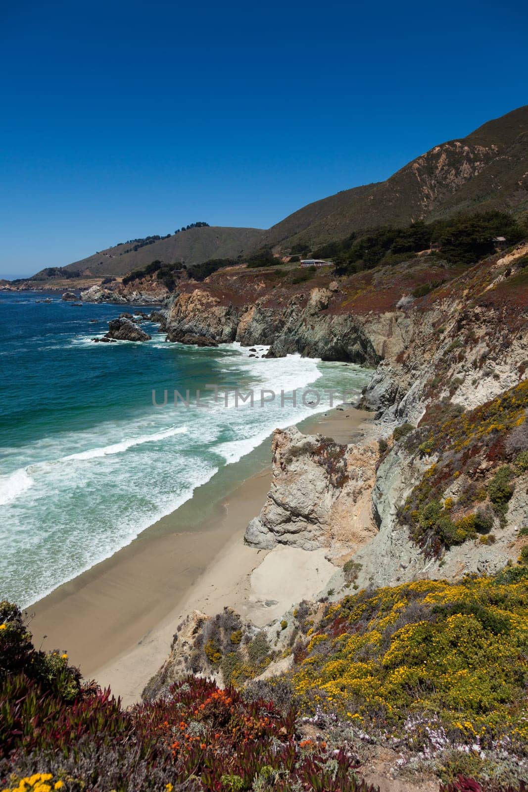 Pacific coastline in California, USA  - Highway one