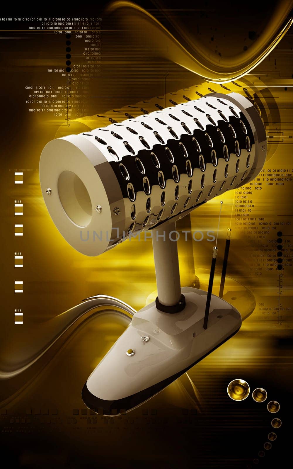 Digital illustration of dental implant in colour background