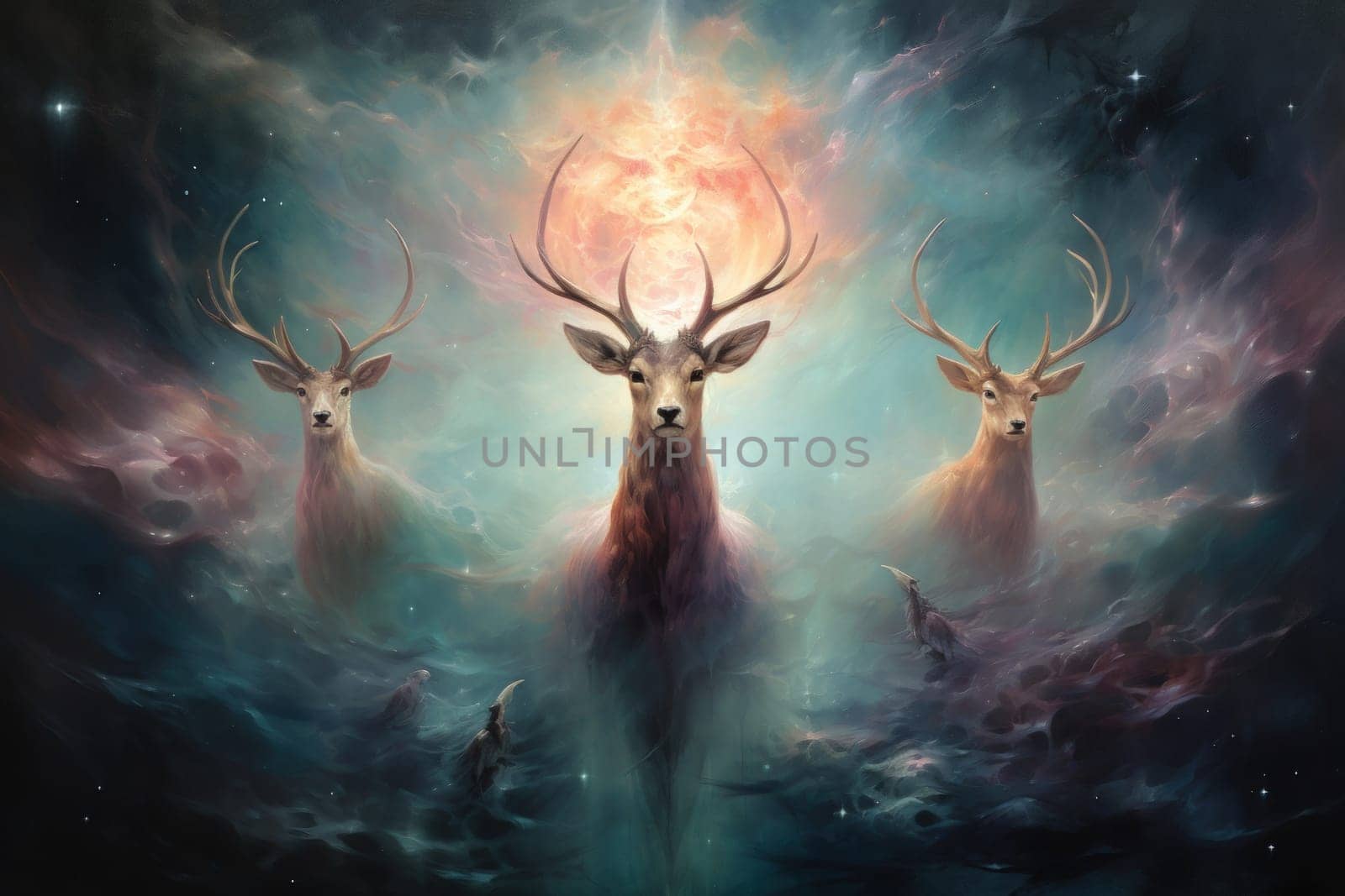 Immerse yourself in the ethereal beauty of this illustration created by a professional visual artist.