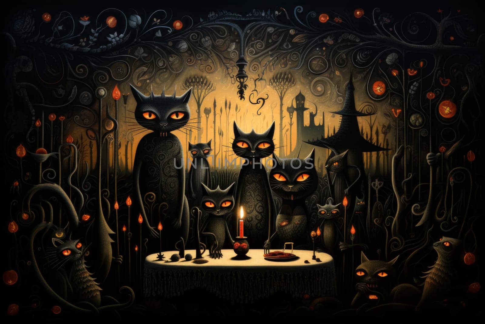 In the realm of fantasy, witches' familiars take on various forms, but the most iconic and cunning of all are the black cats.