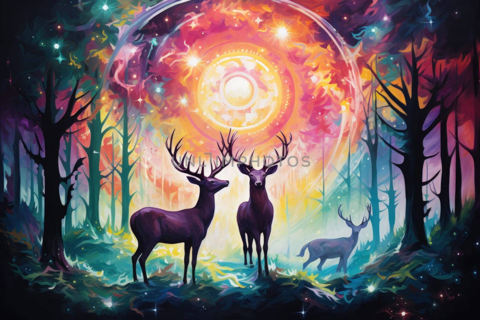 Immerse yourself in the ethereal beauty of this illustration created by a professional visual artist.