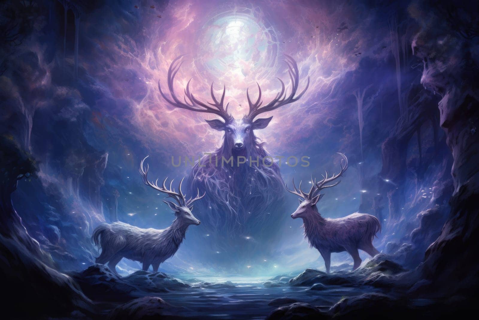 Immerse yourself in the ethereal beauty of this illustration created by a professional visual artist.