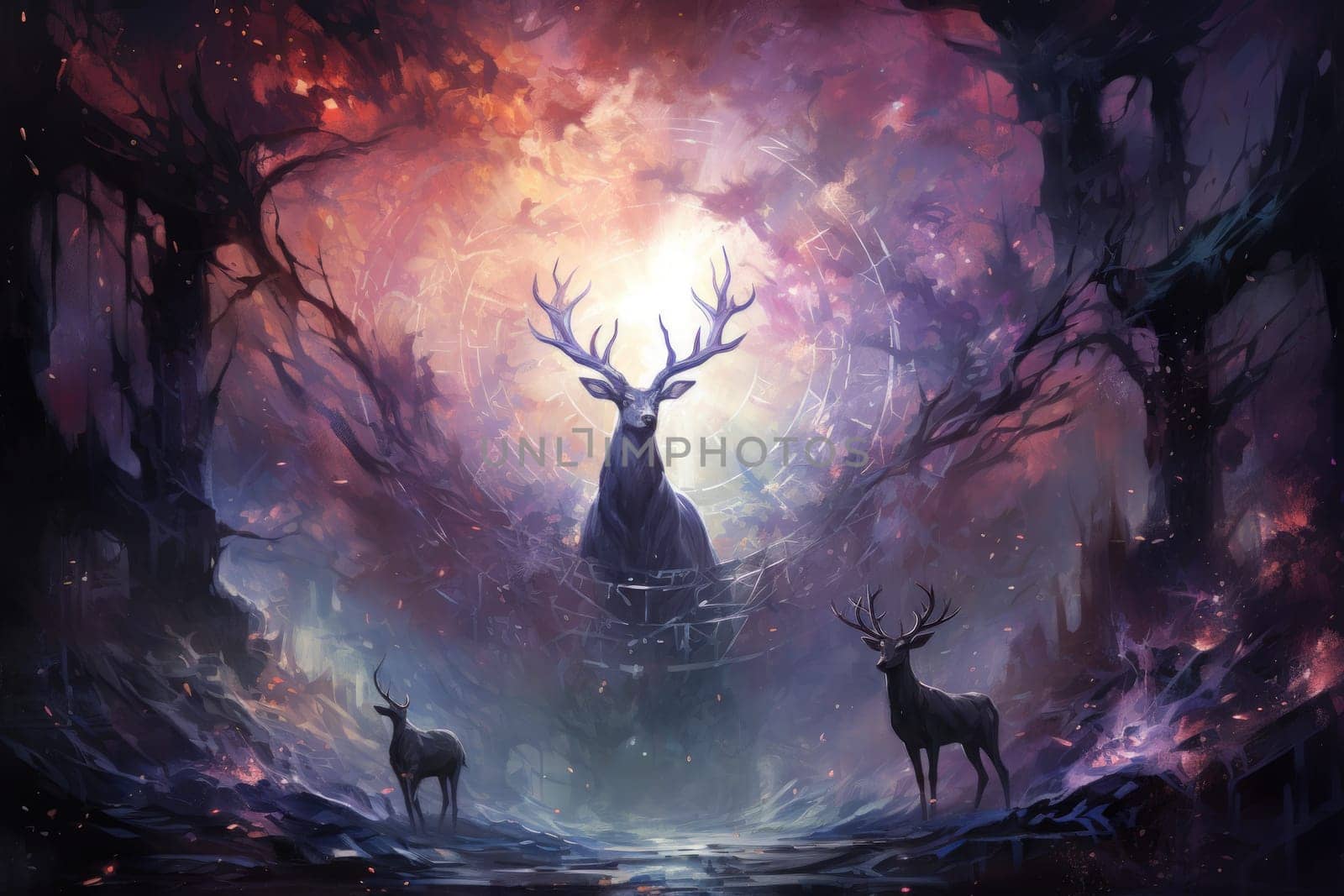 Immerse yourself in the ethereal beauty of this illustration created by a professional visual artist.