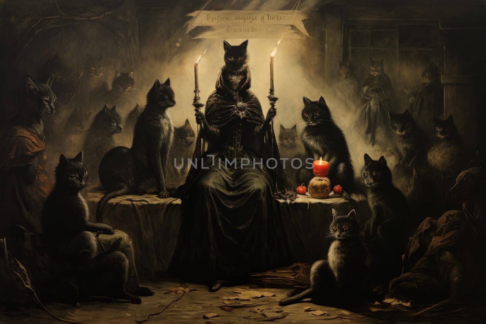 In the realm of fantasy, witches' familiars take on various forms, but the most iconic and cunning of all are the black cats.