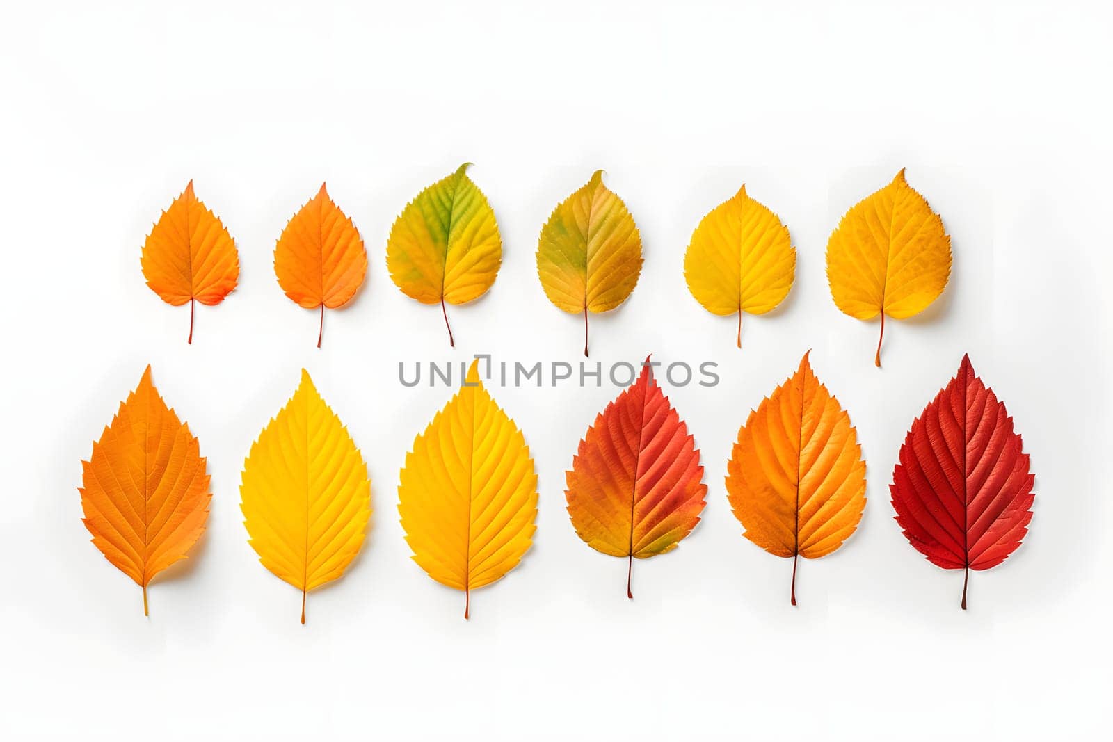 set of different autumn leaves isolated on a white background by audiznam2609