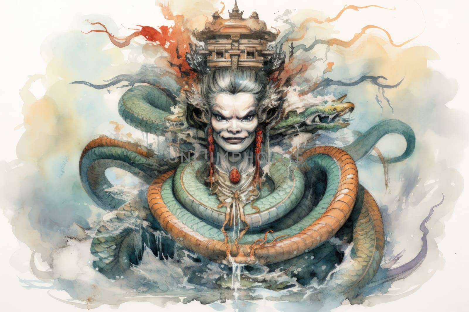 Journey into the realm of fantasy and encounter the serpentine naga, mystical creatures that possess a unique blend of human and snake-like characteristics.