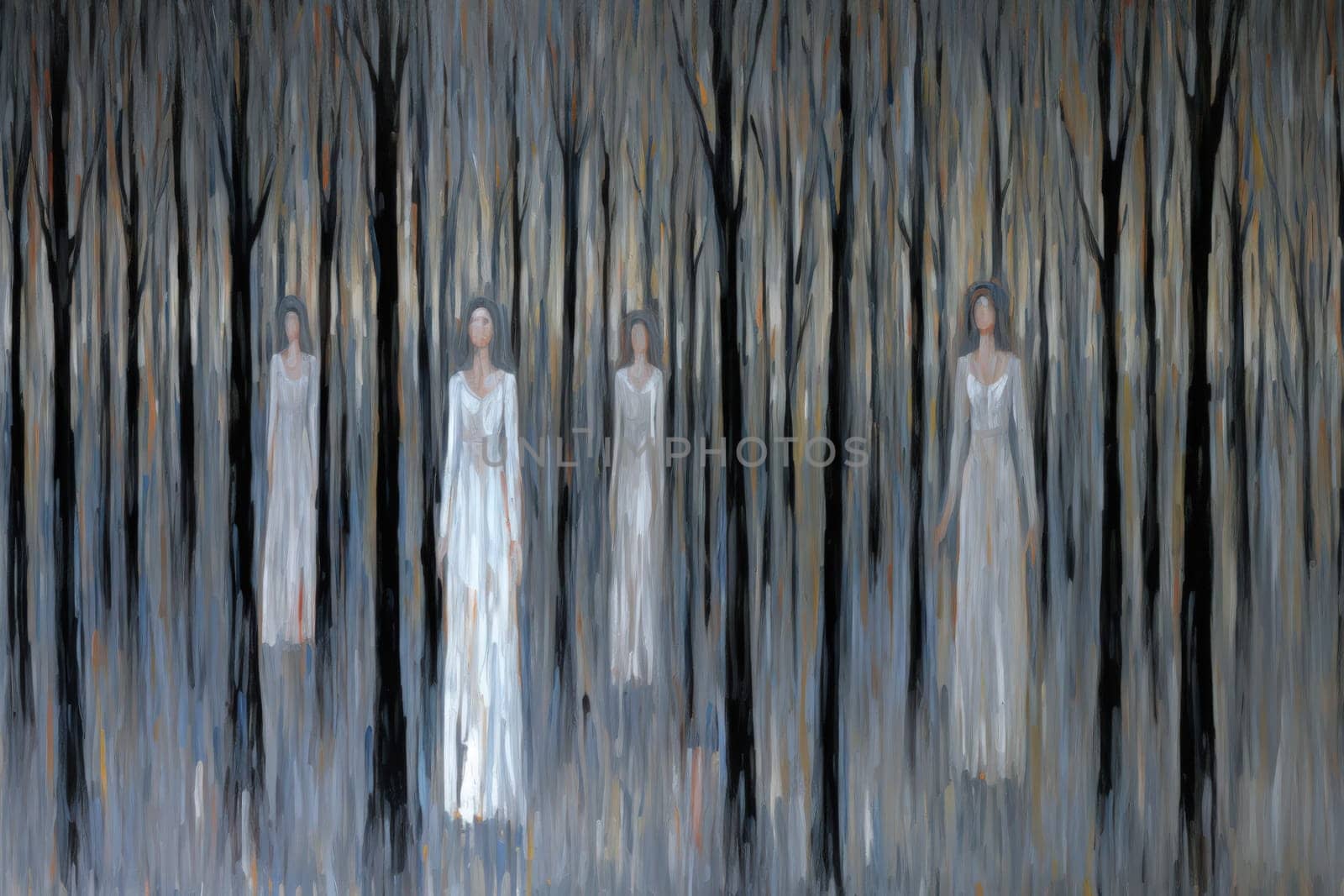 Deep within the realm of fantasy, vengeful banshees dwell, their anguished wails piercing the stillness of haunted forests.
