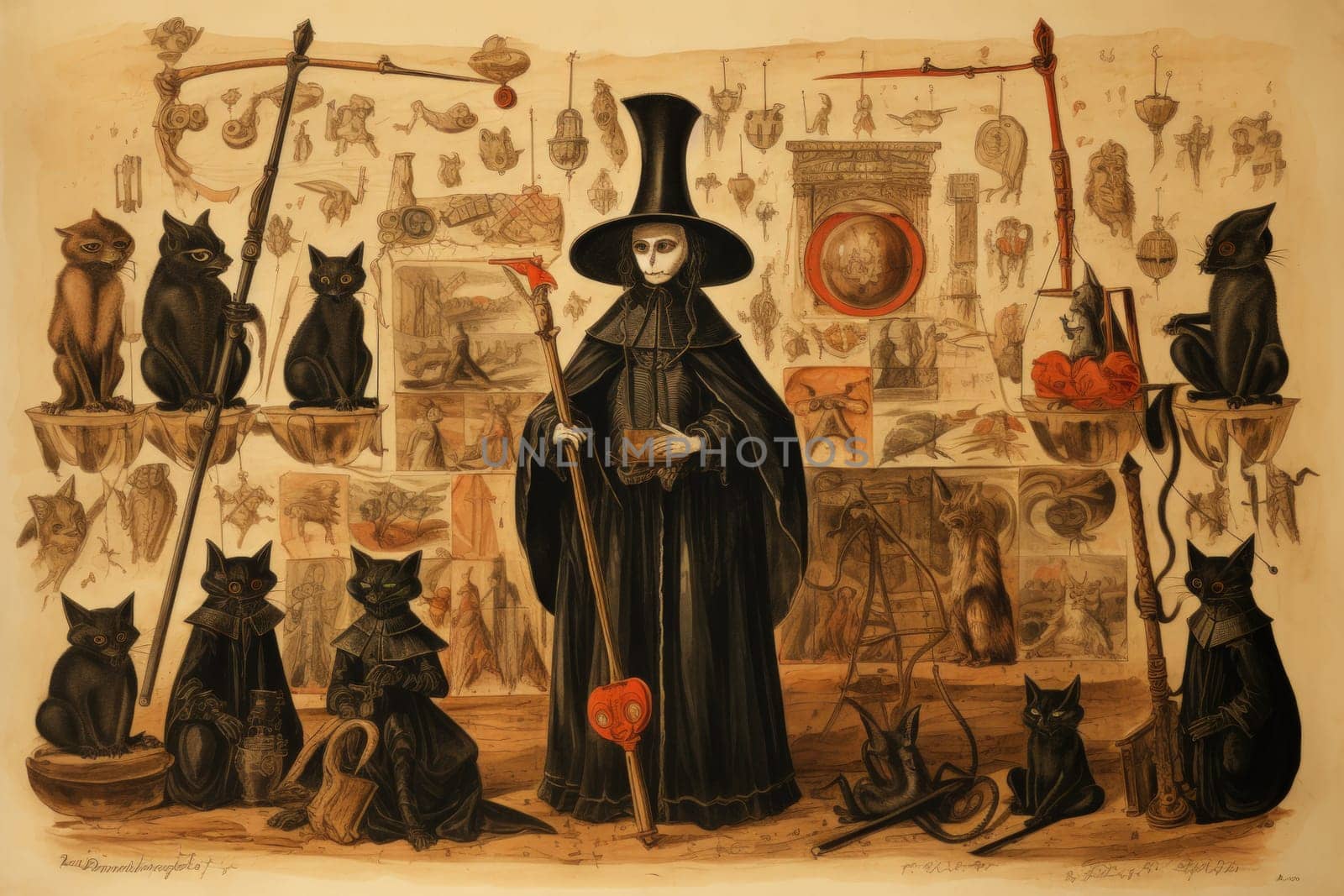 In the realm of fantasy, witches' familiars take on various forms, but the most iconic and cunning of all are the black cats.