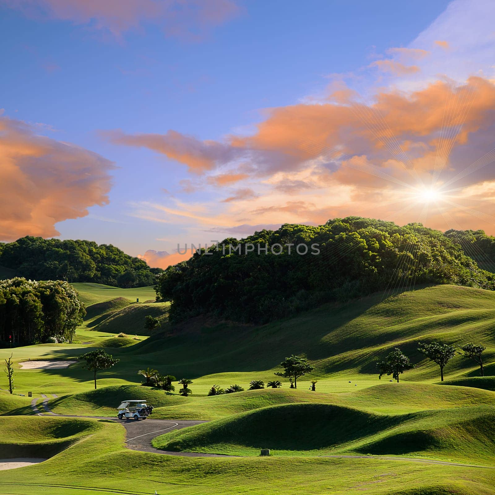 Golf place with wonderful green for adv or others purpose use
