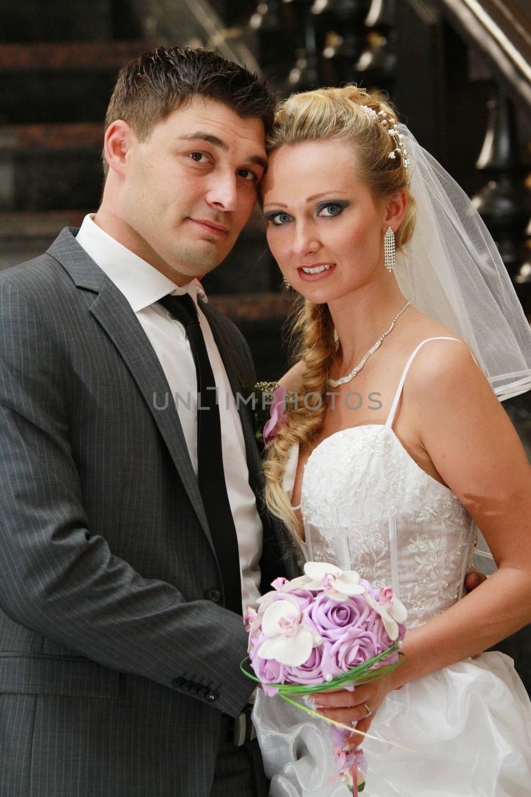 Portrait of Happy wedding couple - just married