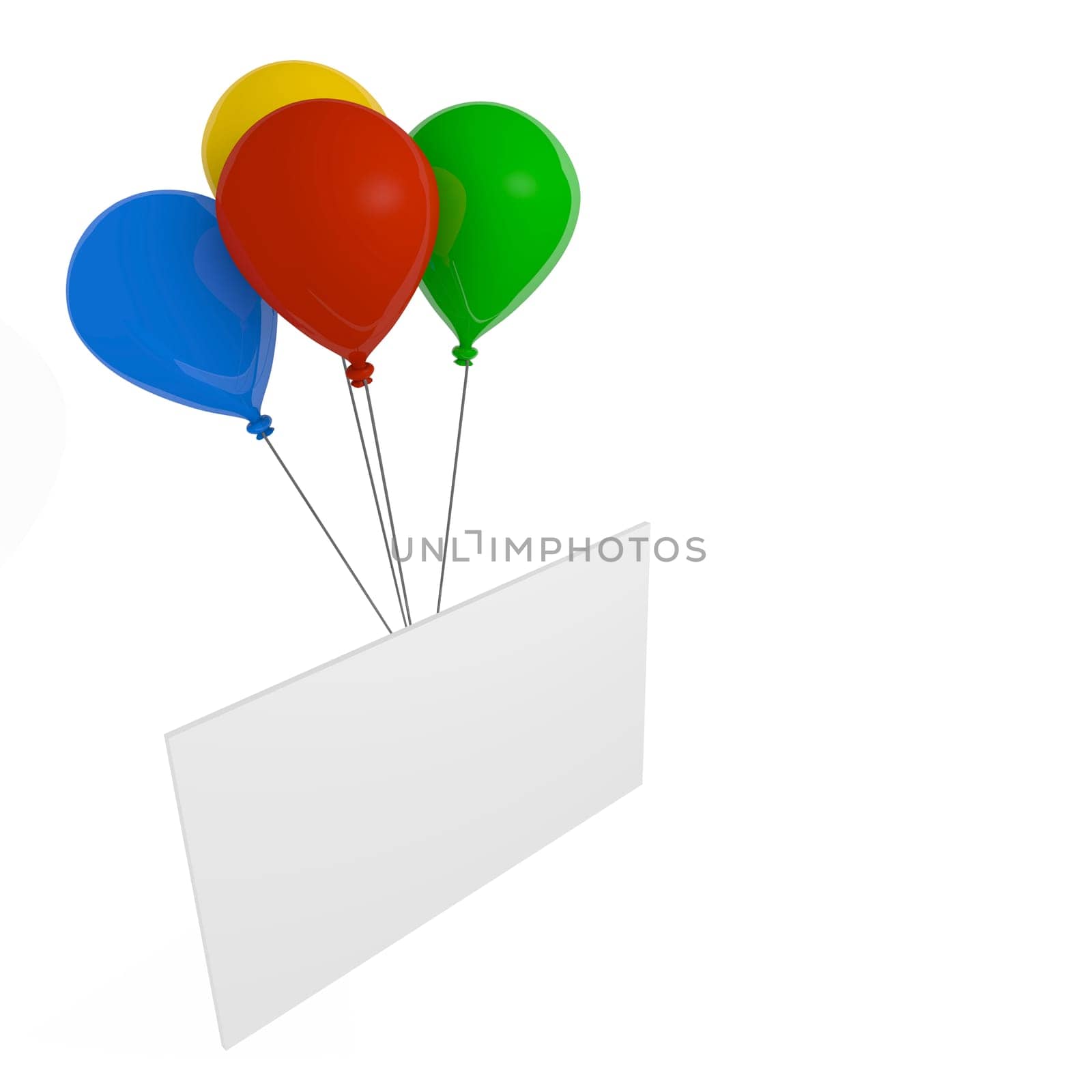 Greeting card with colorful balloons