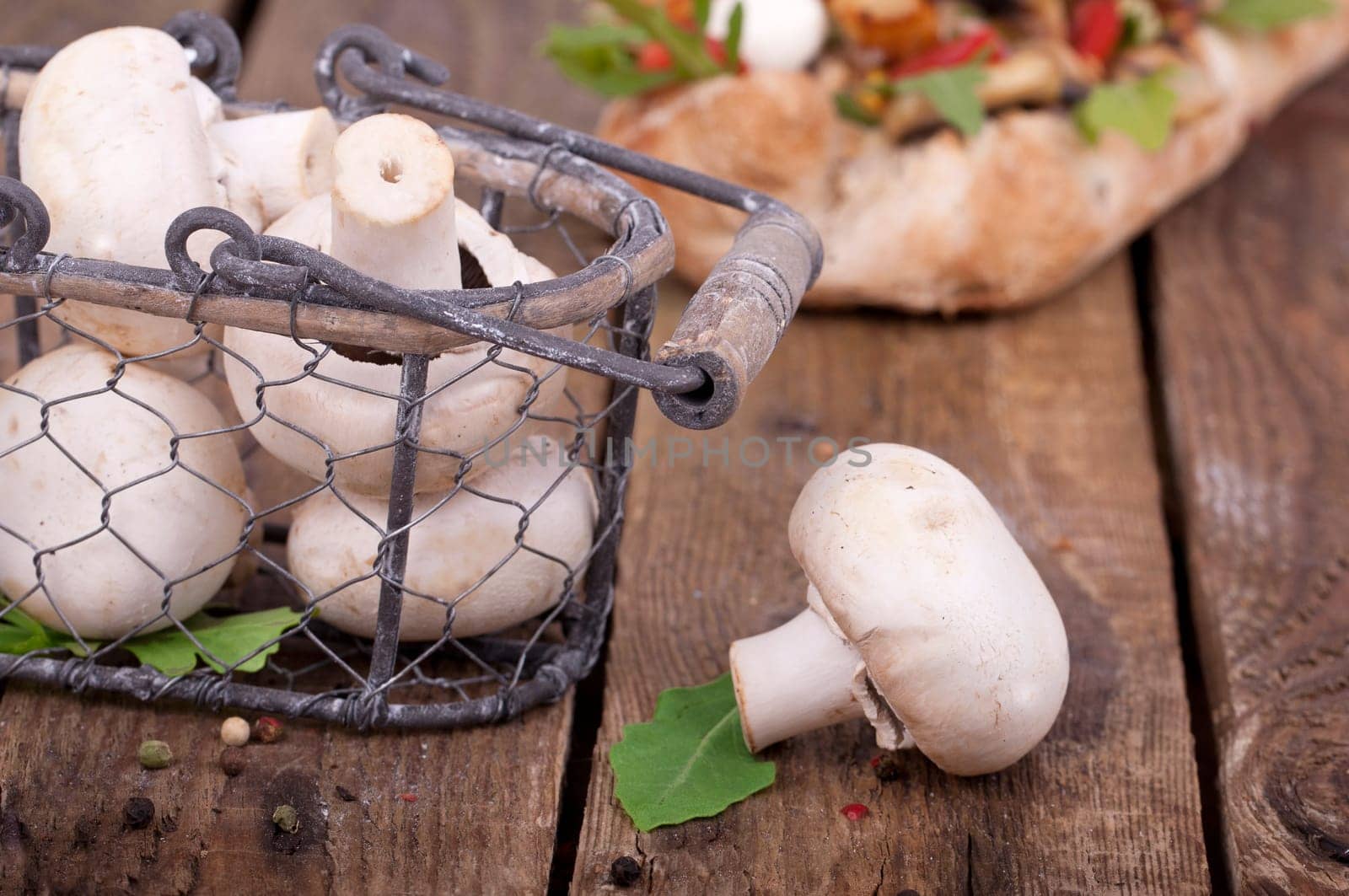 Mushrooms in a basket