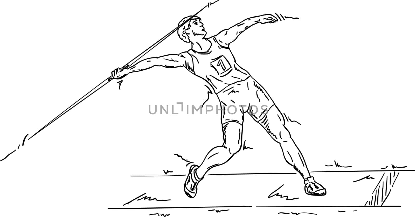 vector - Male Javelin ,isolated on background