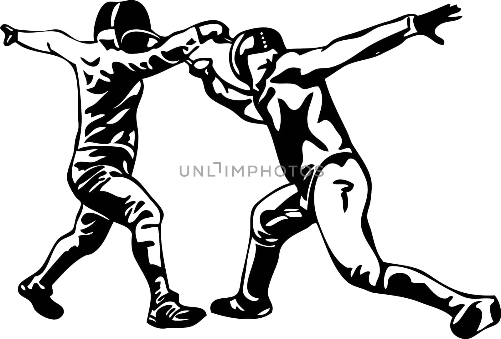 vector - Fencing - a touch , isolated on background