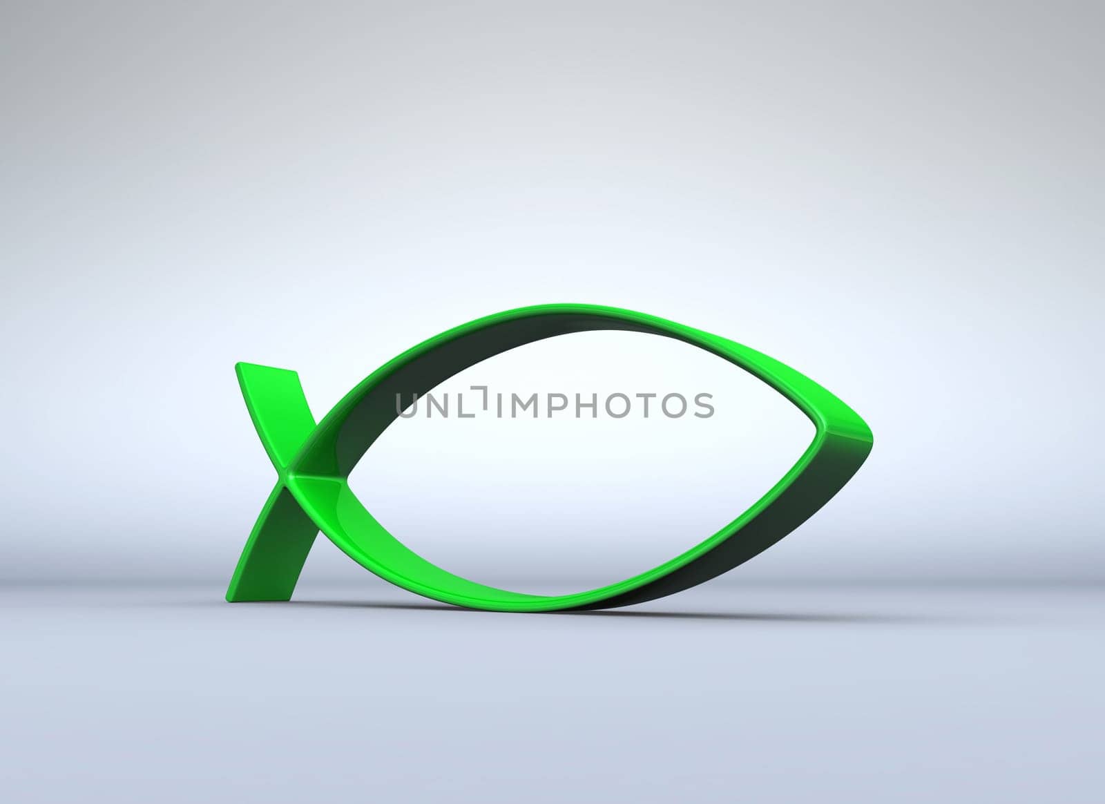 Green fish icon on grey 07