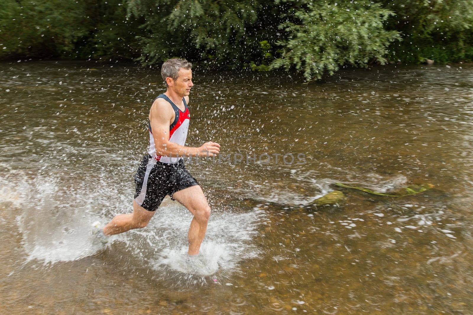 Trail running through a stream