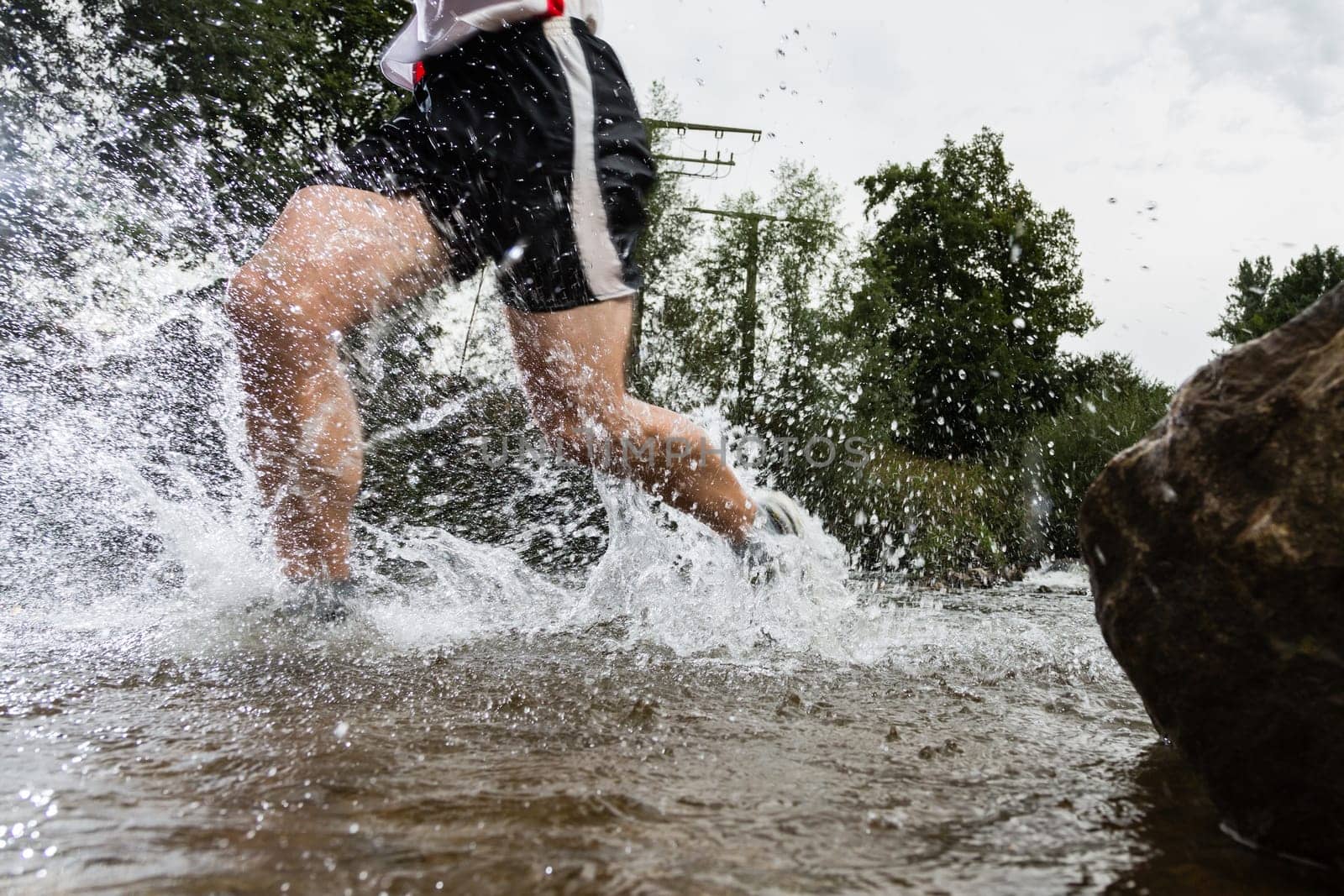 Trail running through a stream