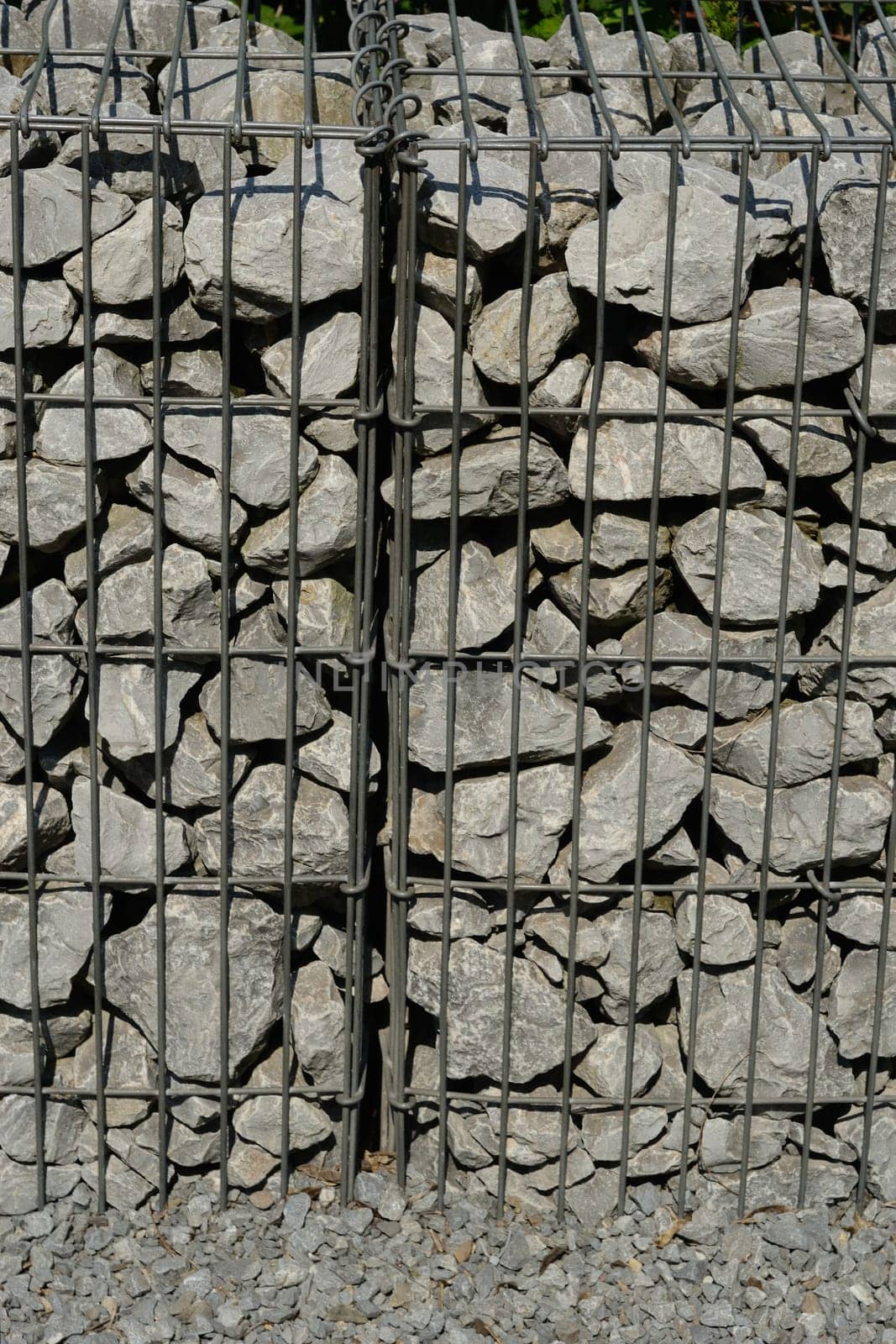 Gabions filled with gravel